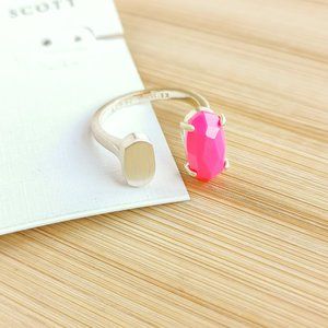 Kendra Scott Hot Pink Agate Pryde Open Ring in Gold